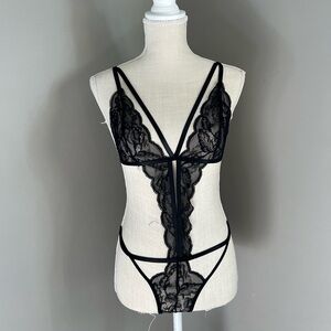 Black Teddy Bodysuit Lingerie